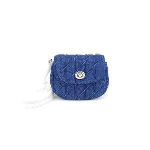 Coach Denim Quilted Turnlock Card Case NWT CAL34